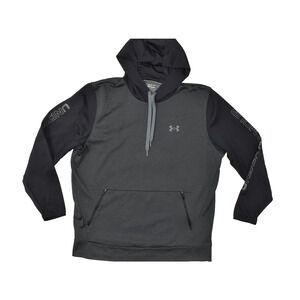 Under Armour Men's ColdGear Pullover Hoodie Size 2XL Black Gray Loose Polyester